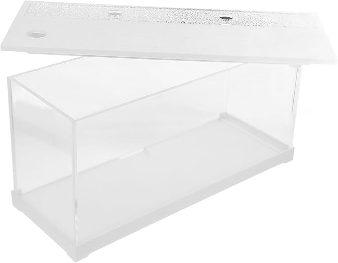 Small Acrylic Betta Fish Tank with LED Light, Desktop Silent Filter Circulation Aquarium for Home and Office, Water Change-Free Easy-Care Fish Bowl, White
