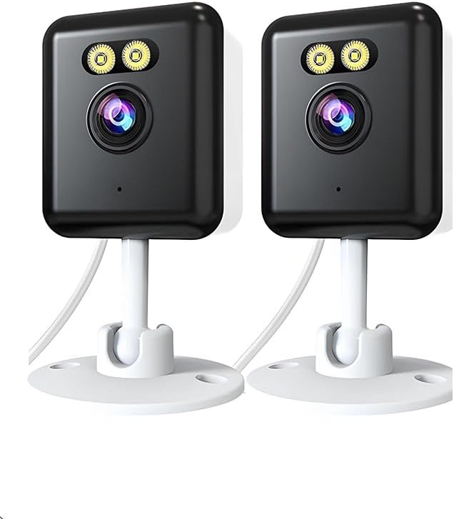 2pcs 5MP WiFi Camera,Cameras for Home Security with Night Vision,Pet Cameras with Phone App,2K Indoor Security Camera,Motion Detection,2-Way Audio,WiFi Home Camera,24/7 SD