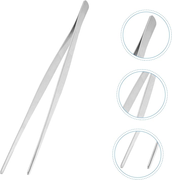 Stainless Steel Long Tweezers for Aquarium Straight Tweezer Comfortable Grip