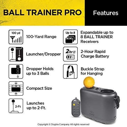 Dogtra Ball Trainer PRO Rechargeable 100-Yard Dual-Function Launcher/Dropper for Immediate Rewarding Training