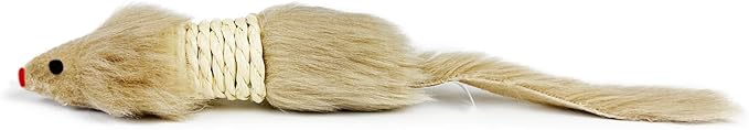TTcat 2Pcs Cat Mice Toys,Faux Fur Cat Kicker Toys Large Mice with Long Tail Without Catnip, Interactive Catch Play Mouse Toy for Indoor Cats and Kittens.