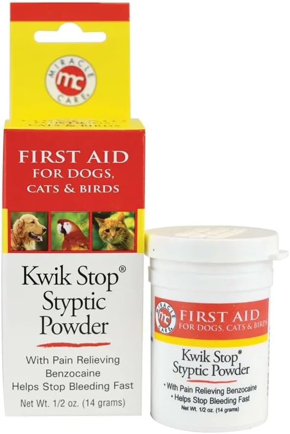 Styptic Kwik Stop Dog Cat Bird Ferret Helps Stop Bleeding Fast Powder Gel Pads or Swabs (6 oz Powder)