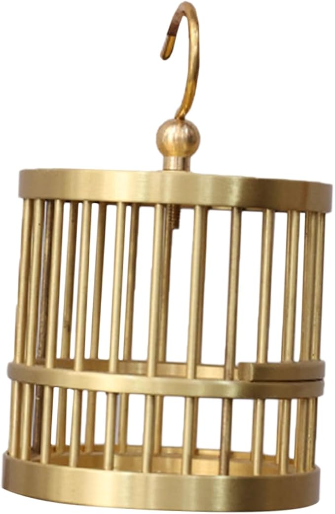 Happyyami 5pcs Antique Bird Cage Small Metal Tealight Holder Birdcage Lantern Candle Stand Mini Bird Cage Decor Fengshui Birdcage Ornament Feng Shui Ornament Office Brass Desktop Statuette