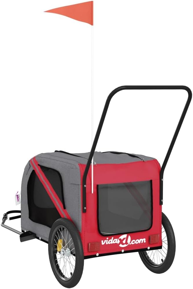 Pet Bike Trailer for Small Dogs, Durable Oxford Fabric with Weatherproof & Scratch-Resistant Design, Zippered Doors and Mesh Windows for Safe Outdoor Rides
