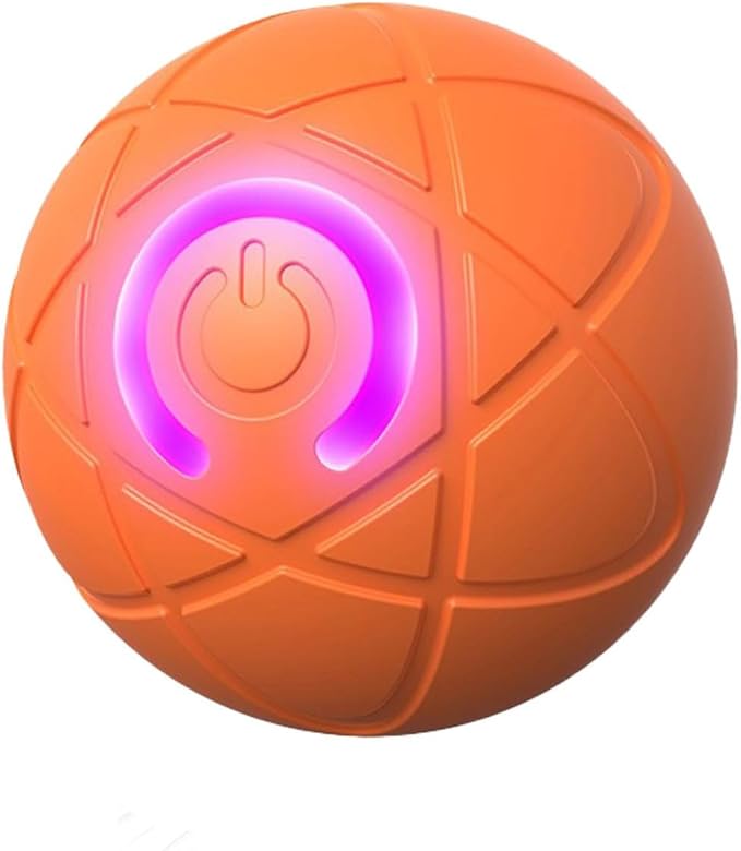 2025 LED Interactive Dog Ball Shaky for Lighted Electric Ball Thrower Launcher USB Rechargeable Automatic Moving Dog for/Small/Medium/Large Dogs (Orange)