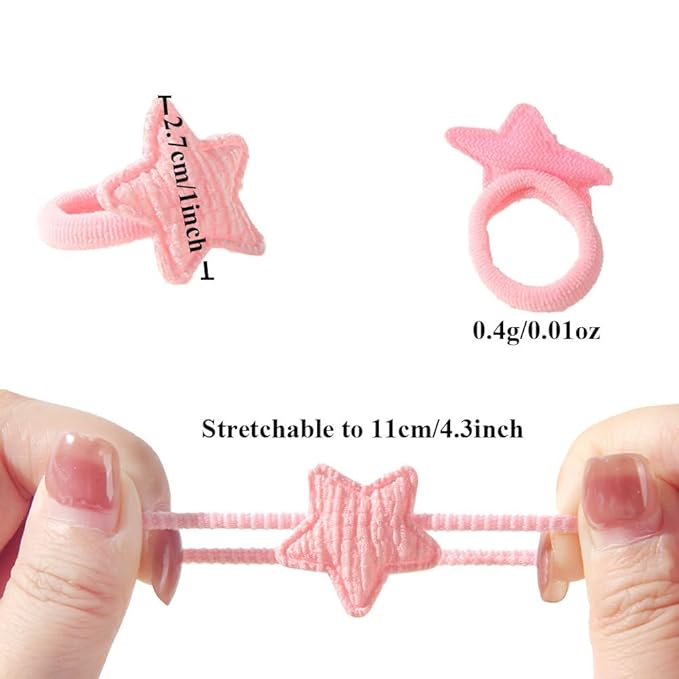 Small Dogs Hair Ties,30pcs(30colors) Heart Star Crown Shaped Puppy Dog Hair Bows with Rubber Bands Small Pet Grooming Girl Doggy Accessories Gifts (Hair Band)