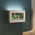 Aussie Aquariums 3.0 Wall Mounted Fish Tank Kit with LED Lighting, Built-in Filter System, Modern Space-Saving Design, Complete Accessories Set (View, Silver)
