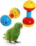 QBLEEV Parakeets Conures Toys, Bird Rattles Bells Foot Toys, Enrichment Barbell Ball, Play Gym Activity Center Cage Accessories for Medium Parrots - 2 Pack