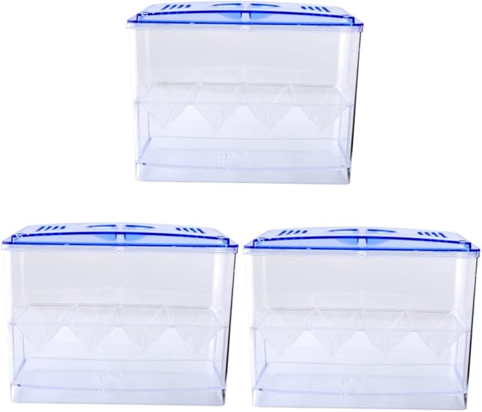 3 Pcs Small Fish Breeding Box - Freestanding Self-Floating Isolation Hatchery for Guppy and Fry in Aquarium