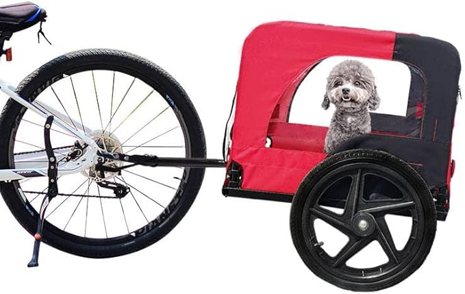 HomVent Dog Bike Trailer - Folding Pet Carrier Wagon with 16 Inch Wheels for Small and Large Dogs