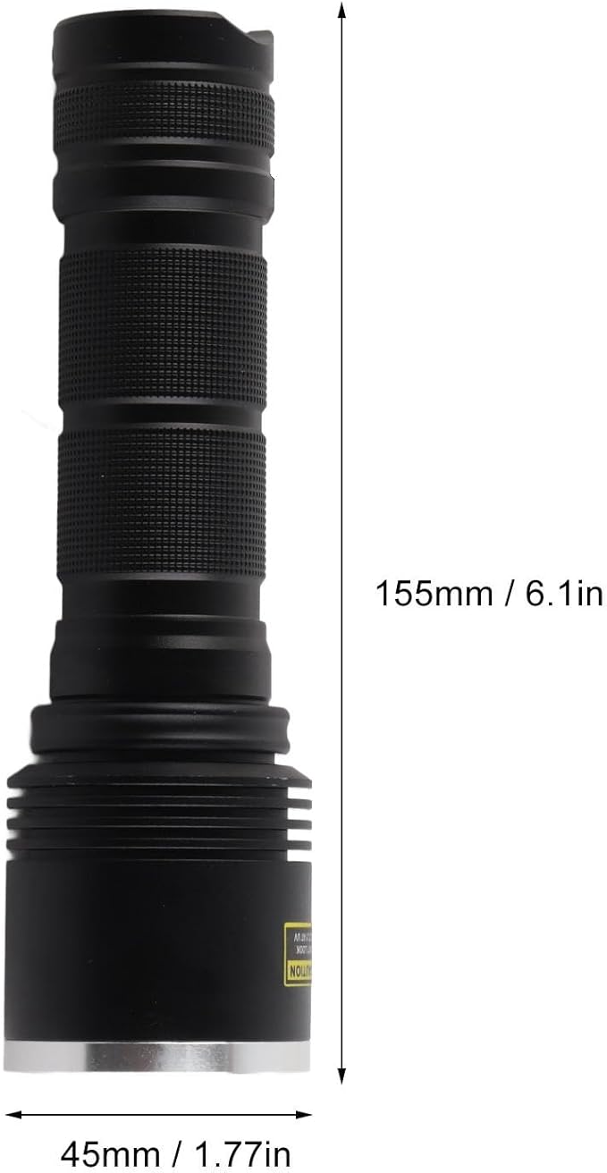 UV Flashlight 365nm, 1800M Black Light for Pet Urine Detection, Aluminium Alloy, 6.1 Inch, Compact Lightweight Design