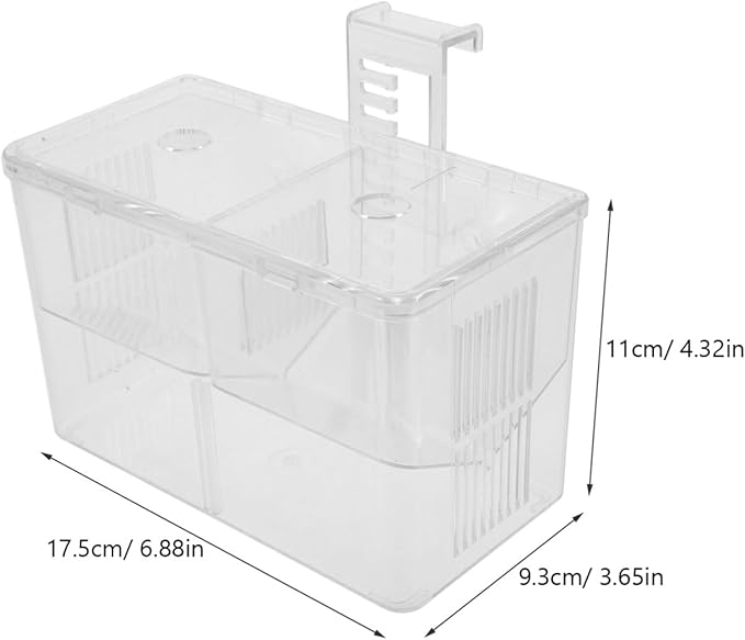 Milisten Fish Breeding Box Aquarium Incubator Divider for Shrimp and Fry Transparent Hatchery Easy to Clean and Install Portable Fish Isolation Tank