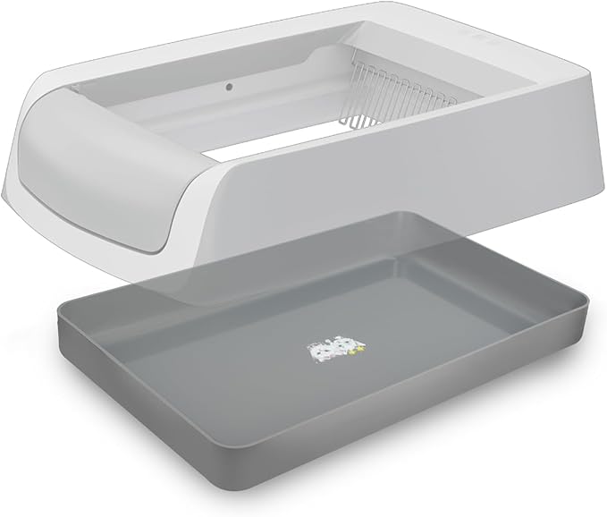 Cat Litter Box Tray Compatible with Petsafe Scoop-Free- Odor & Stain-Resistant, Easy Disassembly - Includes Free Scoop for Cat Litter Boxes Plastic