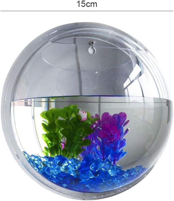 2PCS Wall Hanging Fish Tanks,Clear Acrylic Round Fish Tanks Flower Pot Vase,Hydroponic Air Plant Flower Pot,Acrylic Round Wall Mounted Hanging Fish Bowl Aquarium Tanks(Assorted Color)