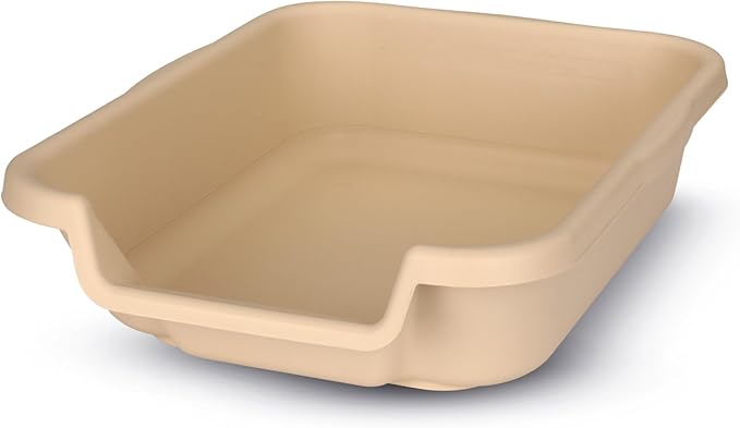Dog Litter Box, Beach Sand Color, Small Size, Durable & Pet Safe Puppy Litter Box, Indoor Open Top Entry Dog Litter Pan, Comfortable for Dogs, Great for Small Dogs up to 6 lbs