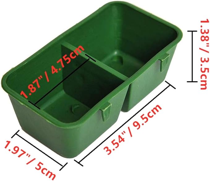 Litewoo Bird Seed Food Feeder Dish Water Feeder Bowl for Parrot Macaw African Greys Budgies Parakeet Cockatiel Conure Canary Finch Cage (3.9inch 2 in 1)