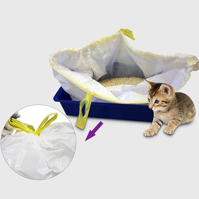 BESPORTBLE 7pcs Cat Litter Bags Drawstring Cat Waste Bags for Easy Cleanup Lightweight for Travel and Camping Pet Supplies