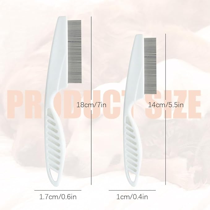 Pet Hair Comb, 2026 New Multifunctional Pets Grooming Comb for Knots Crust Floating, Stainless Grooming Massage Dual-Sided Comb for Small Dogs Puppies (White)