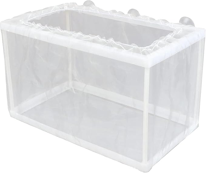 Fish Breeding Box – Aquarium Breeder Box with Mesh, Fish Fry Hatchery & Isolation Box, Suction Cup Fish Tank Breeding Box, Juvenile Fish Separation Net for clownfishh and Other Fish