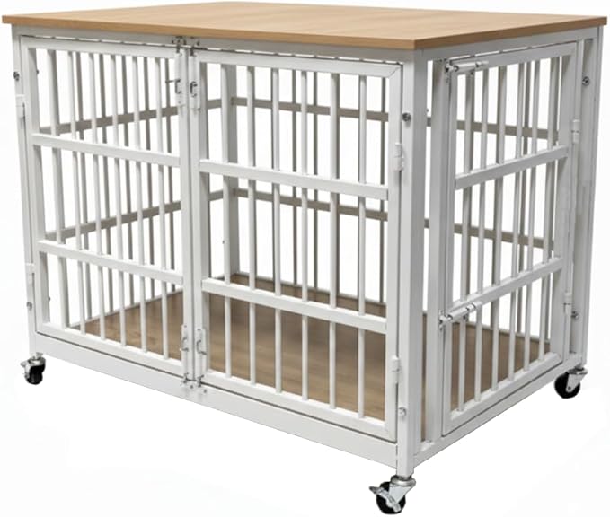 38 inch Dog Crate Furniture, Heavy Duty Dog Kennel Indoor for Large Dogs, Escape-Proof and Chew-Proof Wooden Dog Cage for high Anxiety Dog, Decorate House as TV Stand, End Table