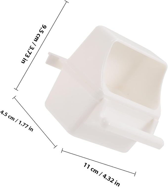 Gadpiparty Parrot Water Bowl and Hanging Bird Food Feeder Set 2Pcs White Plastic Cage Accessory with Spring Door Practical Bird Feeding and Watering Supplies for
