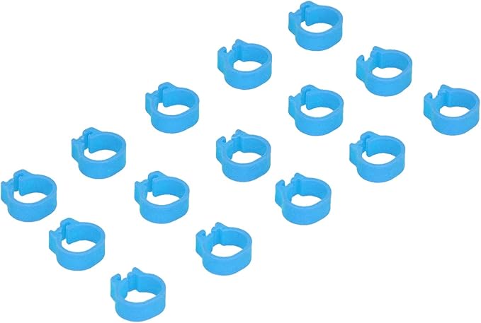 Fydun 100PCS S Leg Rings, 8mm Pigeons Identification Poultry Plastic Bird Foot Clip Pool Vacuum Hoses Bands No Words SuppliesOrange Health Supplies Band for Identify Orange (Light Blue)