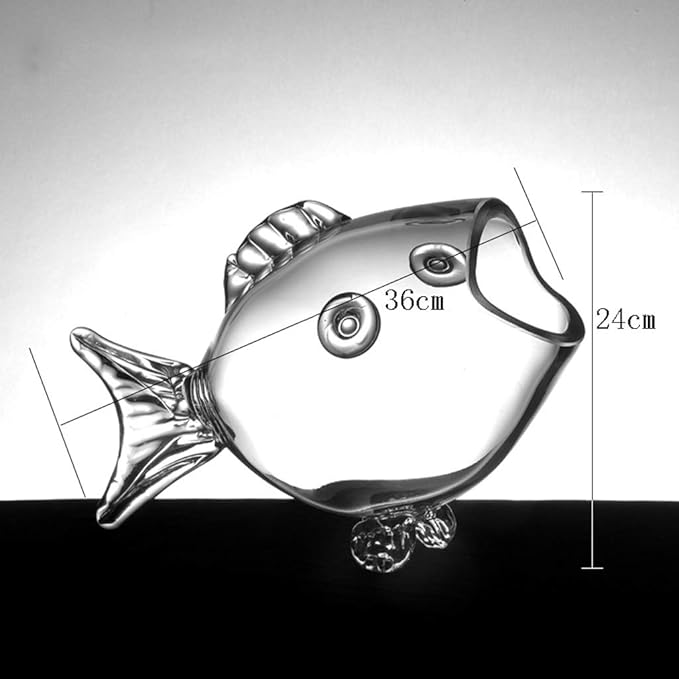 Fish Bowls Creative Fish Tank Aquarium Fish-Shaped Glass Fish Tank Goldfish Tank Living Room Turtle Tank Fish & Aquariums-L