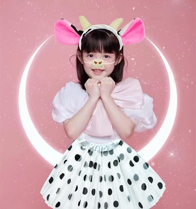 Halloween Animals Cosplay Costume Set - Tutu Skirt Animals Headband Bowtie and Tail Costume Accessories