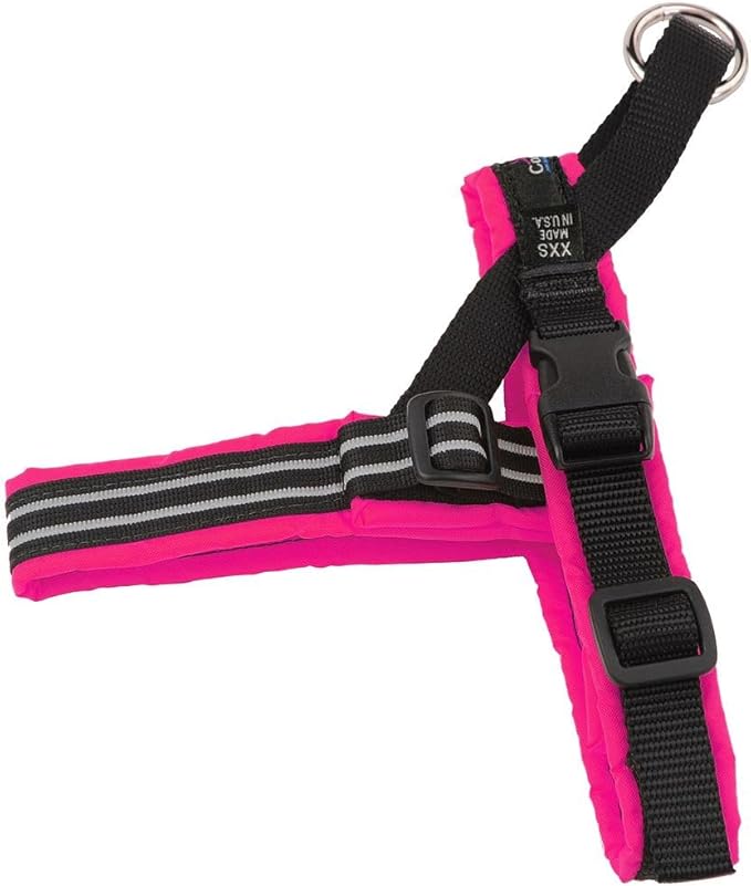 ComfortFlex Sport Dog Harness – No-Choke, Fully Padded, Non-Chafing Harness with Control Handle – Reflective, Lightweight, Adjustable for Active Dogs - XSmall, Hot Pink