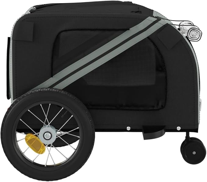 Pet Bike Trailer for Small Dogs, Durable Oxford Fabric with Weatherproof & Scratch-Resistant Design, Zippered Doors and Mesh Windows for Safe Outdoor Rides