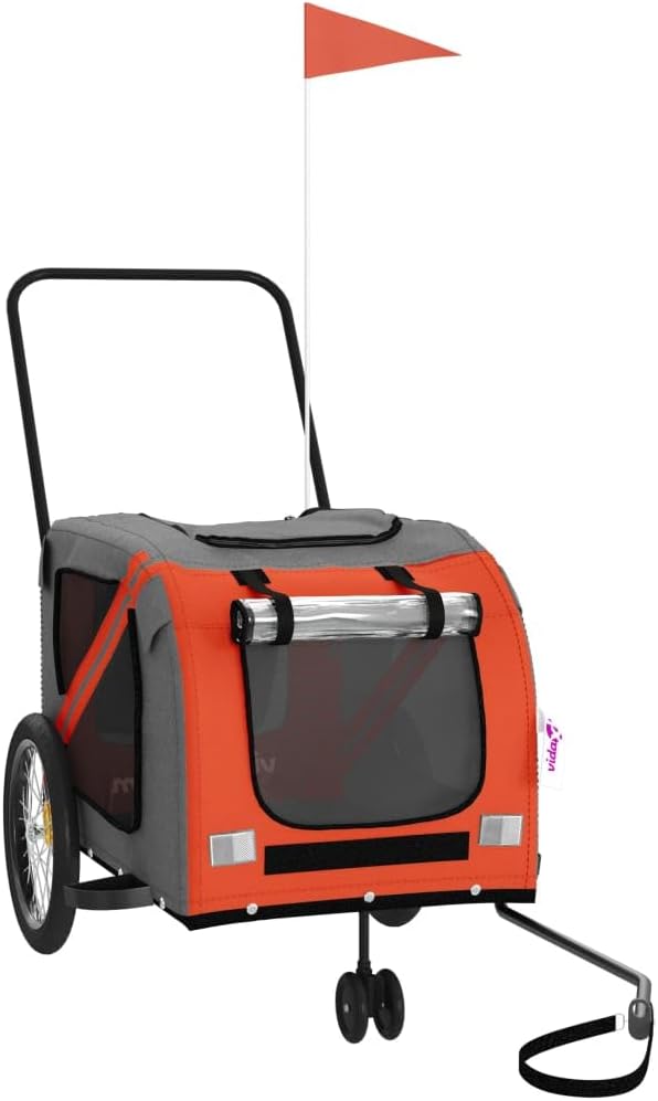 Pet Bike Trailer for Small Dogs, Durable Oxford Fabric with Weatherproof & Scratch-Resistant Design, Zippered Doors and Mesh Windows for Safe Outdoor Rides