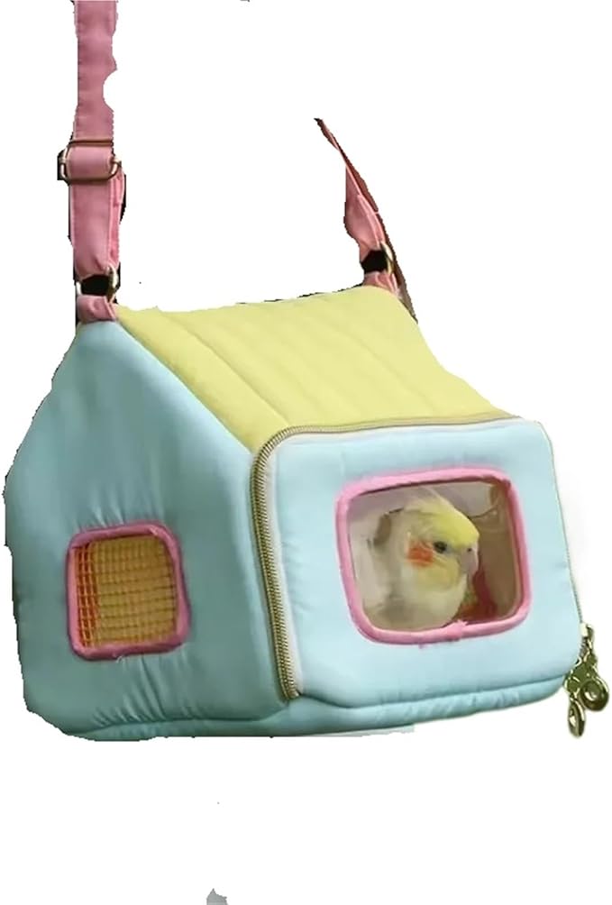 Bird Carrier Backpack - Breathable Sling for Small Pets Like Parrots, Hamsters, Hedgehogs, and Chipmunks(Yellow)
