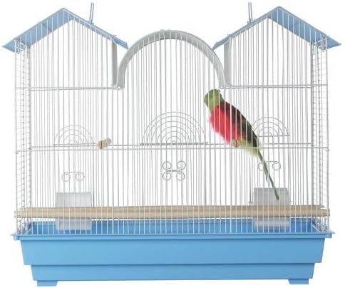 Prevue Hendryx SP1804TR-2 Triple Roof Bird Cage, Teal and White, 1/2"