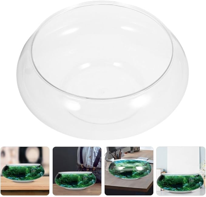 SUPVOX Plastic Fish Bowl Vase: 2pcs Round Bubble Bowl 2800ml Wide Mouth Air Plant Vase Desktop Terrarium Goldfish Tank for Aquarium Hydroponic Succulent Flower Planter