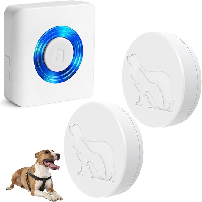 EverNary Dog Door Bell, Dog Bells to Go Outside,Dog Bells for Potty Training, Dog Doorbell with Large Touch Area Button,1000FT Range, 58 Chimes, 0-110db Volume,1 No WiFi Receiver & 2 Transmitters
