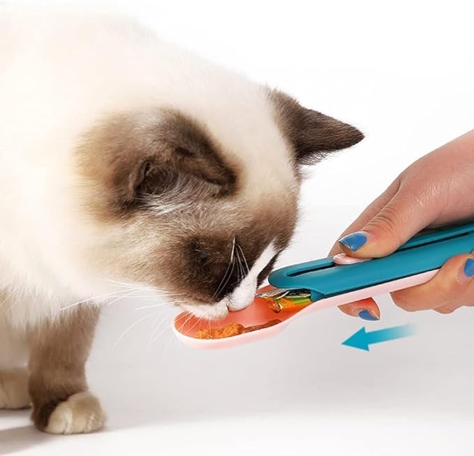 Cat Strip Squeeze Spoon, Wet Food Spoon Feeding Pet Food Spoon Cat Snack Spoon for Lickable Wet Cat Treats Pet Liquid Snack Feeding, Feeding and Watering Supplies, Cat Feeding and Watering Supplies