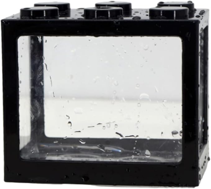 Mini Fish Tank Decorative Stackable Acrylic Small Fish Tank for Office Tea Table Decor Bowls Black