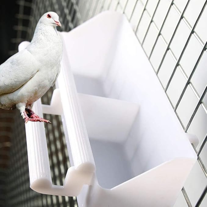 Lot of 2 Bird Parrot Cage Heavy Duty Double Plastic Seed Water Feeder Cups