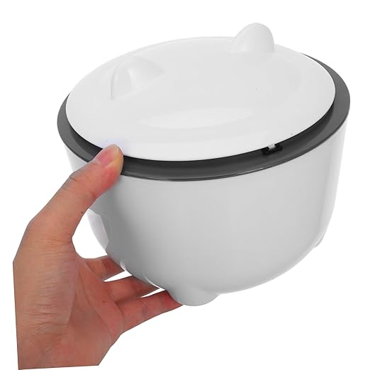 Totority 1set Enclosed Cat Litter Waste Container Sealed Lid and Trash Bags Convenient One-Button Small Trash Can for Pet Litter Storage Gray