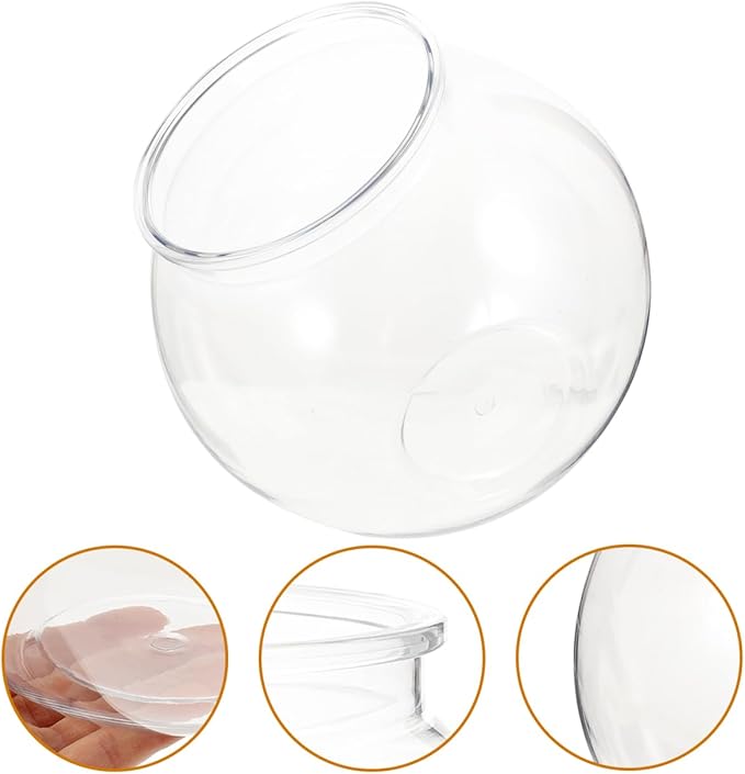 Balacoo Plastic Fish Bowl, Large Clear Aquarium Bowl, Break Resistant Round Vase Pot Bubble Planter, Betta Fish Tank for Desktop, Home, Wedding Decor 7.1 X 6.3 Inches