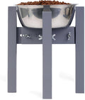 Elevated Dog Bowl Stand,Adjustable Dogs Food Stand for 7”-10” Bowls,Single DogBowl Holder 10” Tall for Medium Dogs Grey