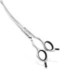 HASHIMOTO Dog Scissors for Grooming, Curved Dog Grooming Scissors with Safety Round Tips, 6.5 inch, Curved Blade, Light Weight, No Stabbing with Blunt Tip.