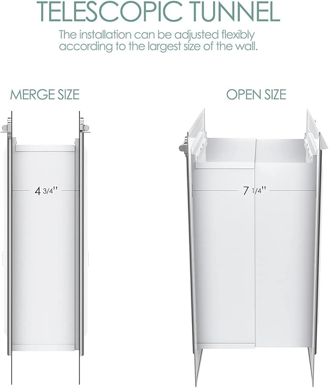 Baboni Pet Door for Wall,3-Flap,Steel Frame and Telescoping Tunnel, Aluminum Lock, Double Flap Dog Door and Cat Door, Strong and Durable (Pets Up to 220 Lb) -X-Large
