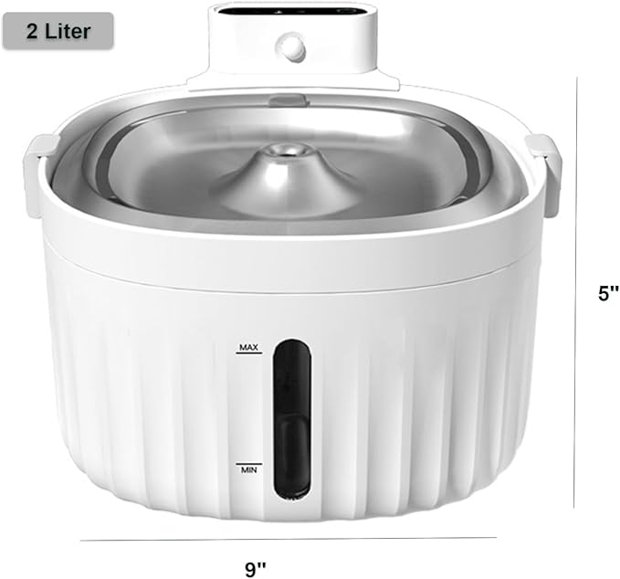 HANAMYA Automatic Pet Water Fountain with Smart Sensing System, 2L Capacity