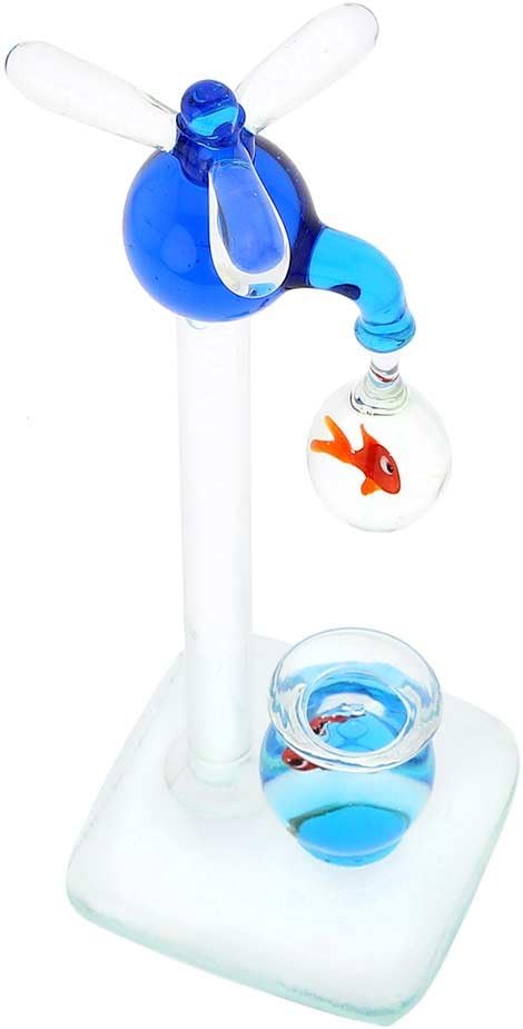 Glass Of Venice Murano Glass Faucet and Aquarium with Fish