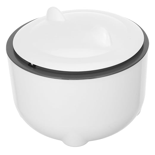 Totority 1set Enclosed Cat Litter Waste Container Sealed Lid and Trash Bags Convenient One-Button Small Trash Can for Pet Litter Storage Gray