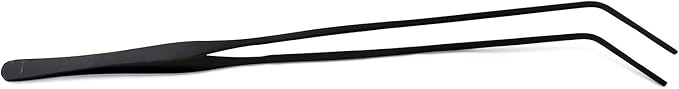 G.S Aquarium Tweezers Long Reptiles Feeding Tongs for Aquatic Plants Spider Snakes Lizards (15" Curved)