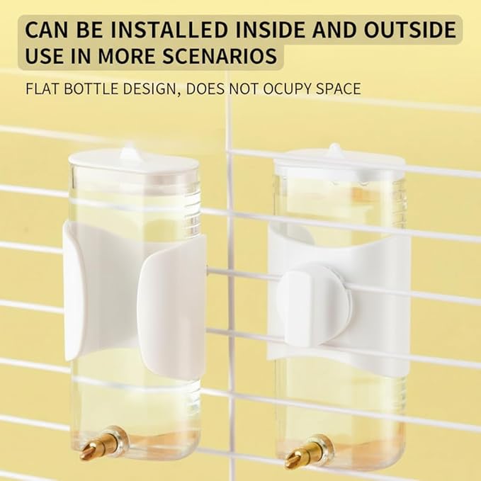 SUPVOX No-Spill Parrot Water Bottle: Automatic Bird Cage Dispenser - Large Capacity Leakproof Waterer for Cockatiel Cockatoo Parakeet - Easy to Clean & Refill, White