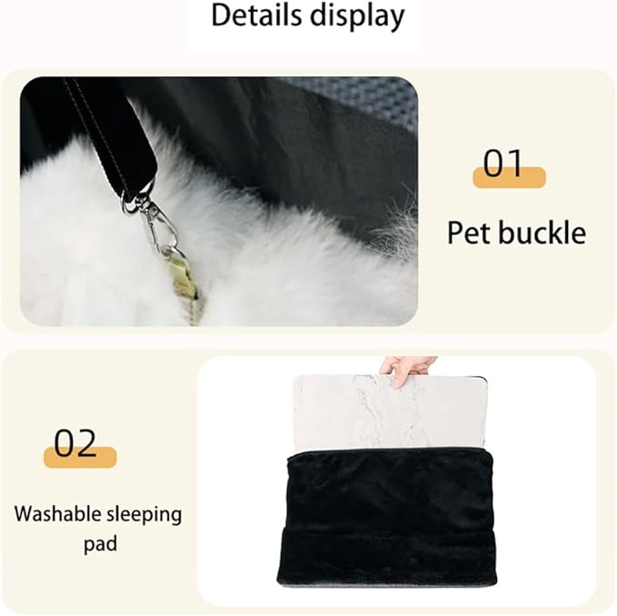 Dog Bicycle Basket Front – Pet Bike Carrier Seat with Washable Cushion, Reinforced Mount, Anti-Shake Straps, Fits Most Handlebars
