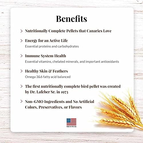 LAFEBER'S Premium Daily Diet Pellets Pet Bird Food, Made with Non-GMO and Human-Grade Ingredients, for Canaries (Classic, 1.25 Ib Pack of 2)